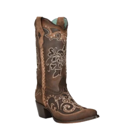 Corral Boots Corral® Ladies Inlay & Crystal Embroidery Woven Pointed Toe Boots C3933