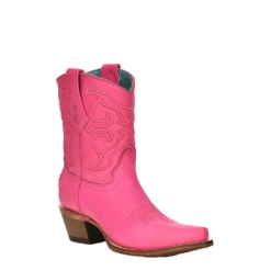 Corral Boots Corral Ladies Embroidery Stitch & Inlay Fuchsia Pink Ankle Boots Z5137