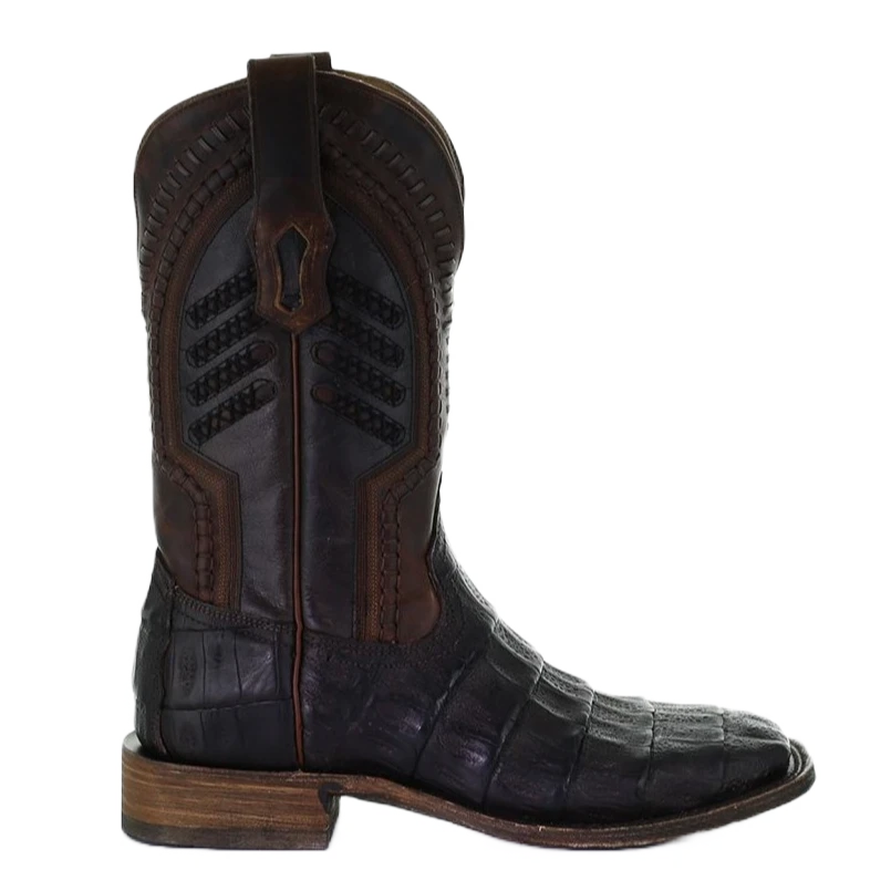 Corral Boots Corral Men's Oil Brown Caiman Embroidered Square Toe Boots A3878 2 Corral Boots Corral Men's Oil Brown Caiman Embroidered Square Toe Boots A3878 - Image 2