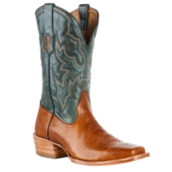 Corral Boots Corral® Men's Embroidered Honey Brown & Green Square Toe Boots A4224