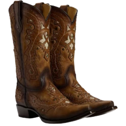 Corral Boots Corral® Men's Embroidered Studded Honey Brown Western Boots C3846
