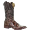 Corral Boots Corral Men's Brown Alligator Wide Square Toe Western Boots A3083