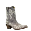 Corral Boots Corral Ladies Lisa Brown Crater Bone Embroidery Shortie Boots A3190