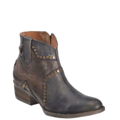 Circle G By Corral Ladies Blue Studded Star Inlay Booties Q5025