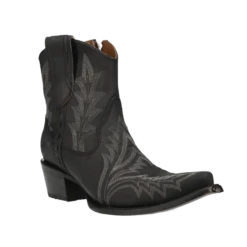 Circle G By Corral Ladies Black Embroidery & Zipper Ankle Boots L5701