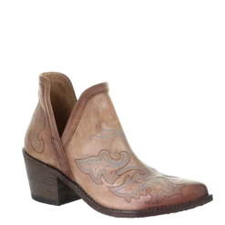 Circle G By Corral Ladies Cognac Embroidery Booties Q0143