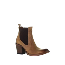 Circle G By Corral Ladies Elastic Tan Ankle Boots L5700