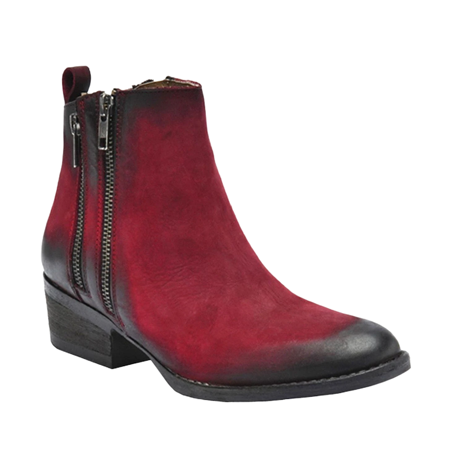 Circle G By Corral Ladies Burnished Red Double Zipper Bootie Q0023 1 Circle G By Corral Ladies Burnished Red Double Zipper Bootie Q0023
