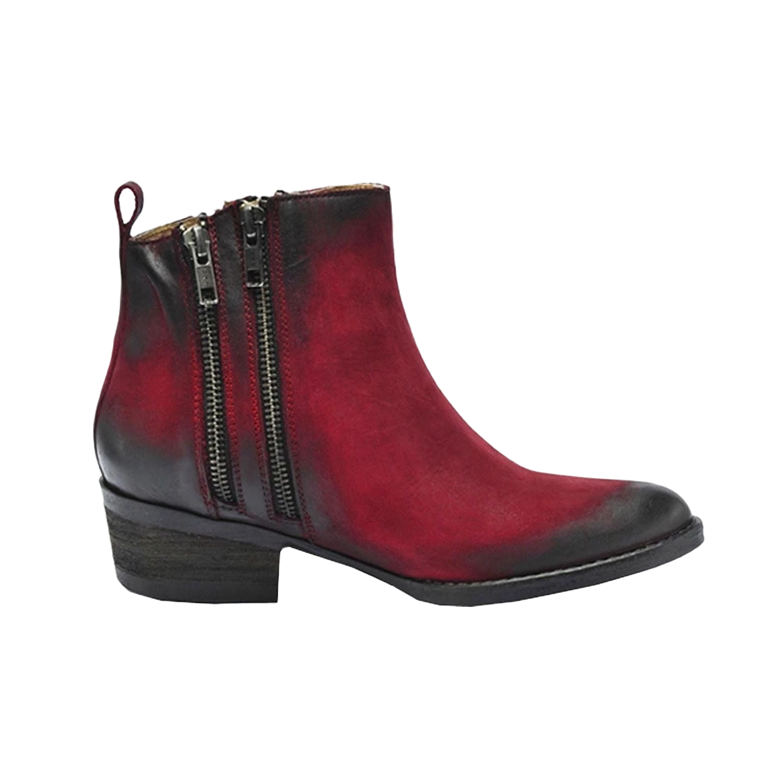 Circle G By Corral Ladies Burnished Red Double Zipper Bootie Q0023 2 Circle G By Corral Ladies Burnished Red Double Zipper Bootie Q0023 - Image 2