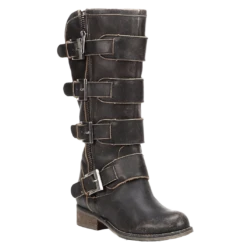 Corral Boots Corral Ladies Distressed Black Straps And Zipper P5079