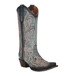 Circle G By Corral Ladies Blue Jean Embroidery & Triad Boots L5869