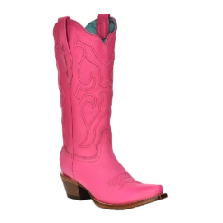 Corral Boots Corral Ladies Embroidered Fuchsia Pink Snip Toe Boots Z5138
