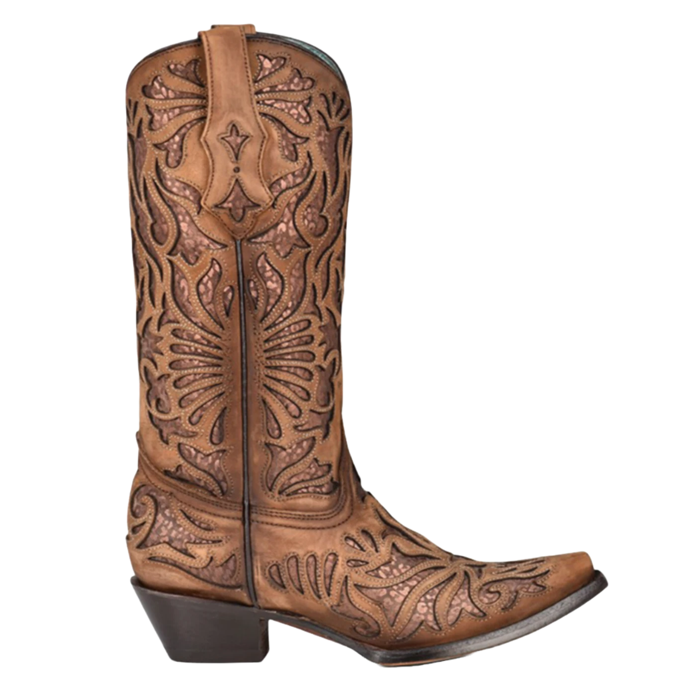 Corral Boots Corral® Ladies Shedron Inlay Snip Toe Brown Western Boots C3813 2 Corral Boots Corral® Ladies Shedron Inlay Snip Toe Brown Western Boots C3813 - Image 2