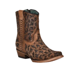 Corral Boots Corral® Ladies Sand Inlay & Embroidery Round Toe Ankle Boots C3824