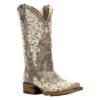 Corral Boots Corral Ladies Iconic Lisa Brown Crater Bone Embroidered Boots A2663