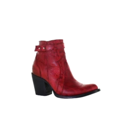 Circle G By Corral Ladies Red Zipper Ankle Boots L5699