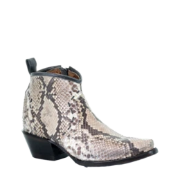Corral Boots Corral Ladies Natural Python Skin Snip Toe Booties A3655