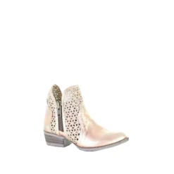 Circle G By Corral Ladies Pink Cutout Shortie Boots Q5128