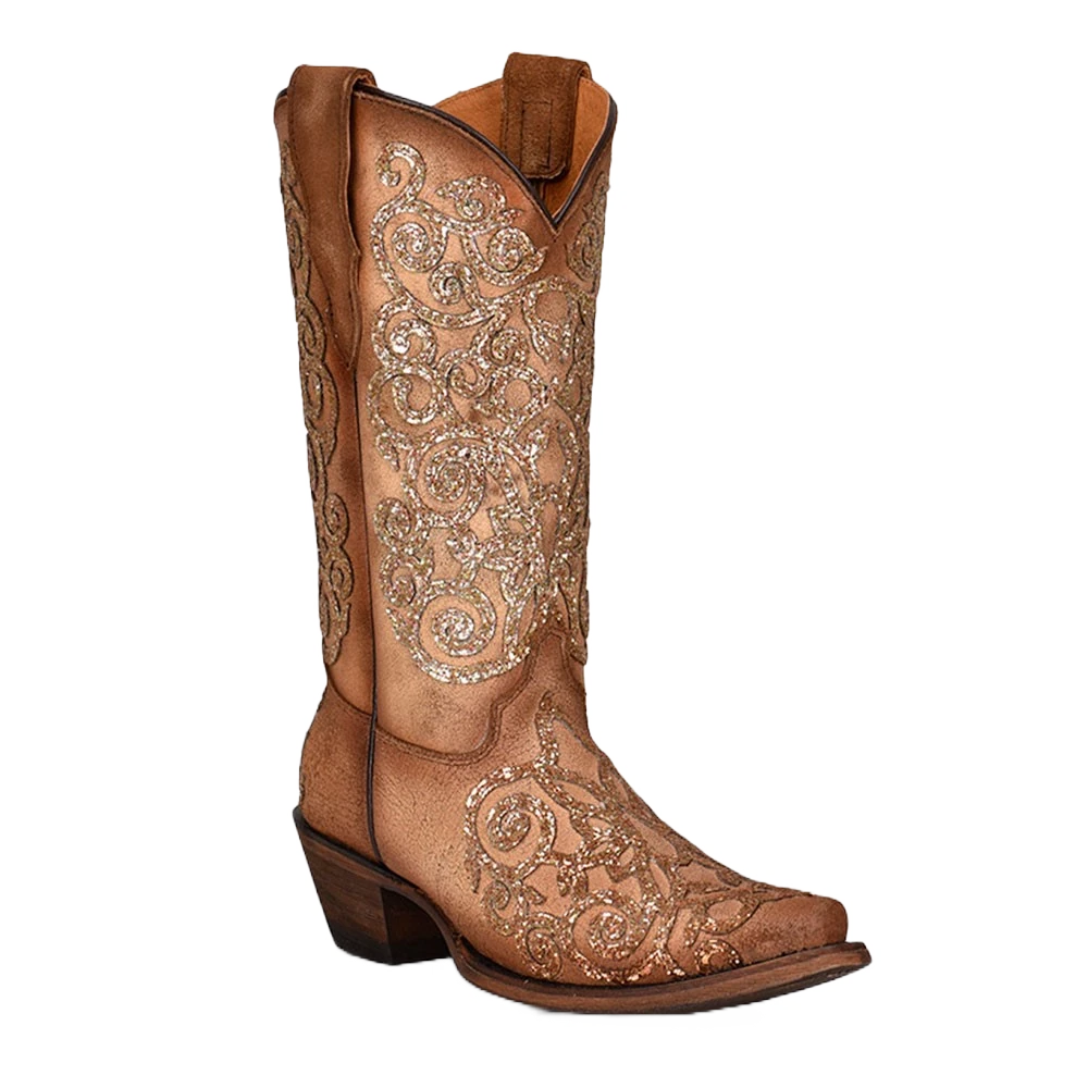 Corral Boots Corral Youth Embroidery & Tan Overlay Studs Boots T0135 1 Corral Boots Corral Youth Embroidery & Tan Overlay Studs Boots T0135