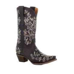 Corral Boots Corral Children's Brown Floral Embroidered Boot E1309
