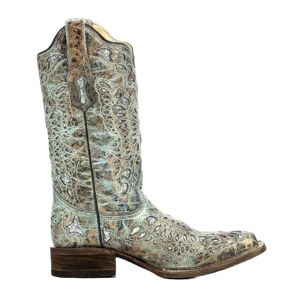 Corral Boots Corral Ladies Sabrina Metallic Bronze & Turquoise Glitter Boots A2955 2 Corral Boots Corral Ladies Sabrina Metallic Bronze & Turquoise Glitter Boots A2955 - Image 2