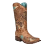 Corral Boots Corral® Ladies Sand Horse Inlay And Multicolor Square Toe Boots A4266