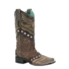Corral Boots Corral Ladies Sand Overlay Embroidery & Studs Boots A3740
