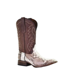 Circle G By Corral Men's Python And Brown Square Toe Boots L5740