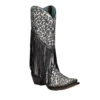 Corral Boots Corral® Ladies Black & White Overlay Fringed Boots C3877