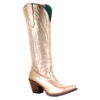 Corral Boots Corral Ladies Gold Metallic Embroidery Tall Zip Knee-High Boots E1380