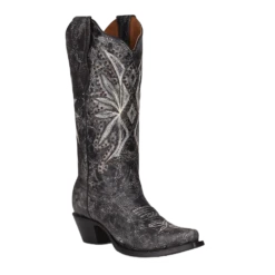 Circle G By Corral Ladies Black Embroidery & Laser Boots L2034