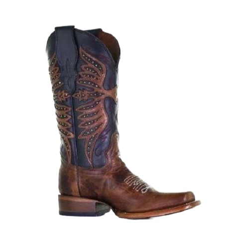 Circle G By Corral Ladies Embroidery & Studs Black & Brown Boots L2024 1 Circle G By Corral Ladies Embroidery & Studs Black & Brown Boots L2024