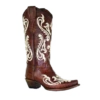 Circle G By Corral Ladies Brown Embroidery Snip Toe Boots L2006