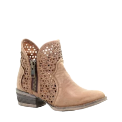 Circle G By Corral Ladies Camel Cutout Shortie Boots Q5020