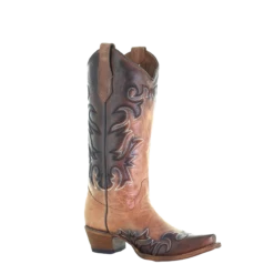 Circle G By Corral Ladies Shedron & Chocolate Embroidered Boots L5665