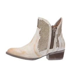 Circle G By Corral Ladies Camel White Studs Shortie Ankle Boots Q0126 -CorralCowboyGear Q0126D