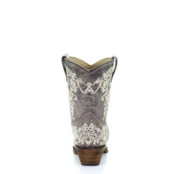 Corral Boots Corral Ladies Lisa Brown Crater Bone Embroidery Shortie Boots A3190 -CorralCowboyGear a3190 3