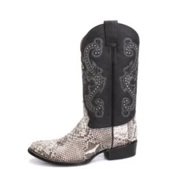 Circle G By Corral Men's Natural Python Embroidery Boots L5685 -CorralCowboyGear l5685side